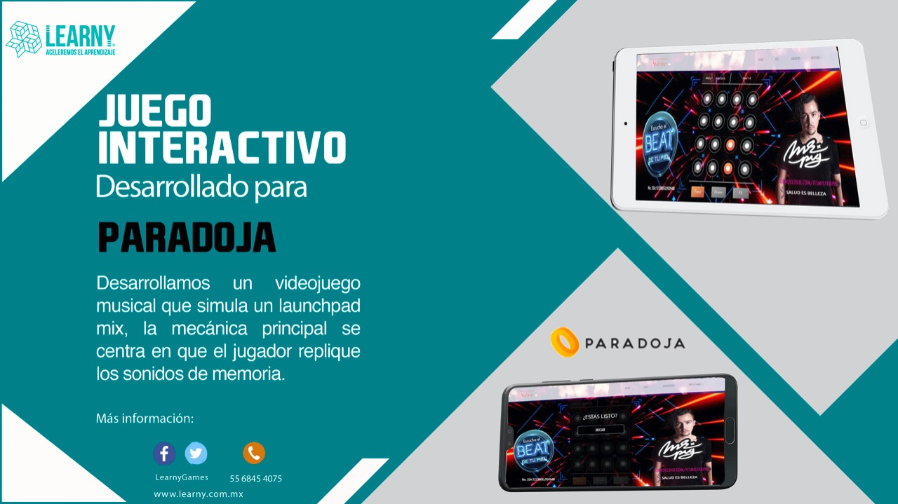 Desarrollamos un videojuego musical que simula un launchpad mix, la mecánica principal se centra en que el jugador replique los sonidos de memoria.